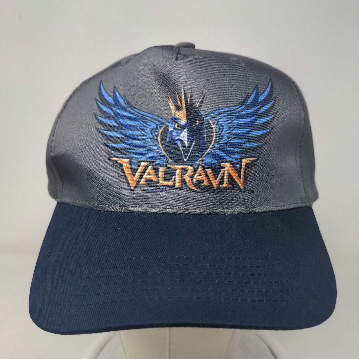 Bozkee Men's Strapback Hat Gray OSFM Cedar Point Valravn Rollercoaster Logo