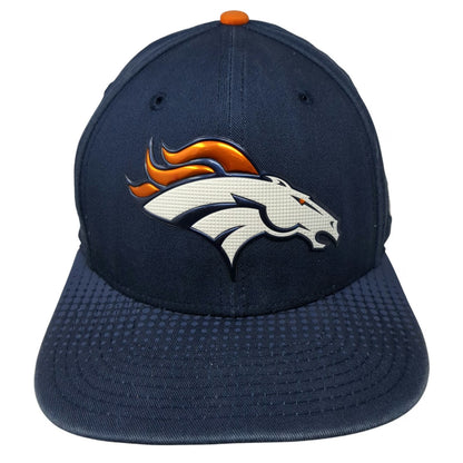 Denver Broncos NFL New Era Hat Blue OS 9FIFTY Snapback Textured Brim Orange