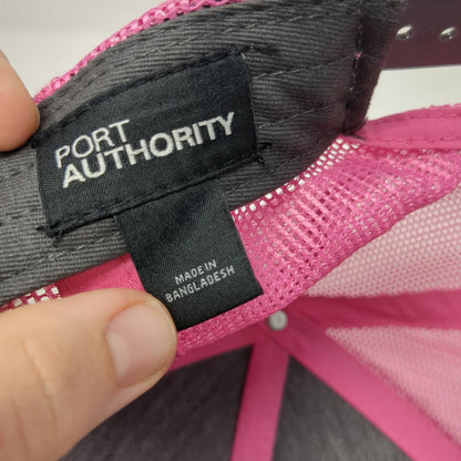 Port Authority Trucker Hat Black Pink One Size Night Strike Lures Mesh Snapback