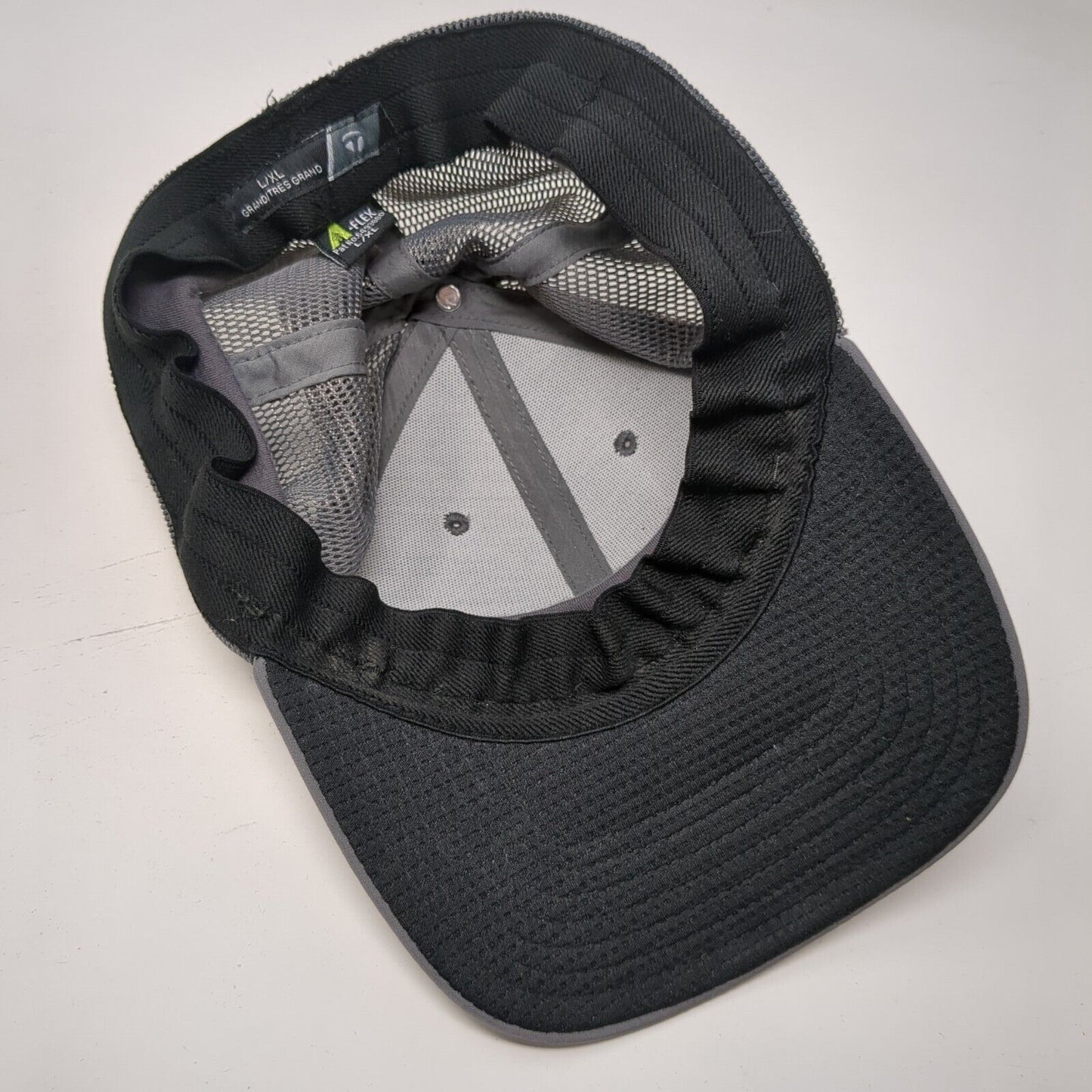 TaylorMade Fitted Mesh Back Trucker Hat Gray L/XL A-Flex Embroidered