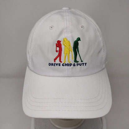 Drive Chip & Putt Strapback Hat White One Size Adjustable Embroidered Polyester