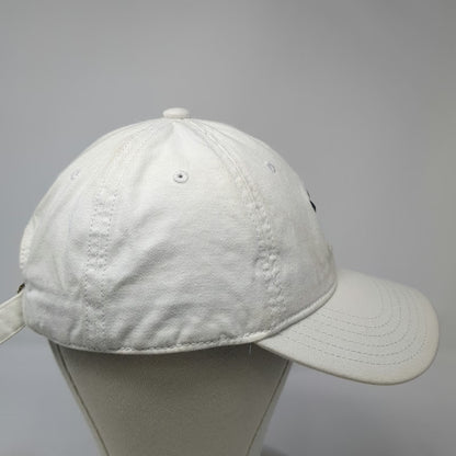 Adidas Baseball Cap White One Size Trefoil Logo Embroidered Slideback Strap Hat