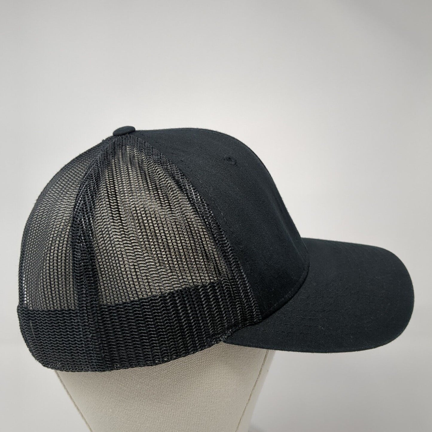 Rescue Snapback Trucker Hat Black One Size Adjustable Mesh Back Richardson