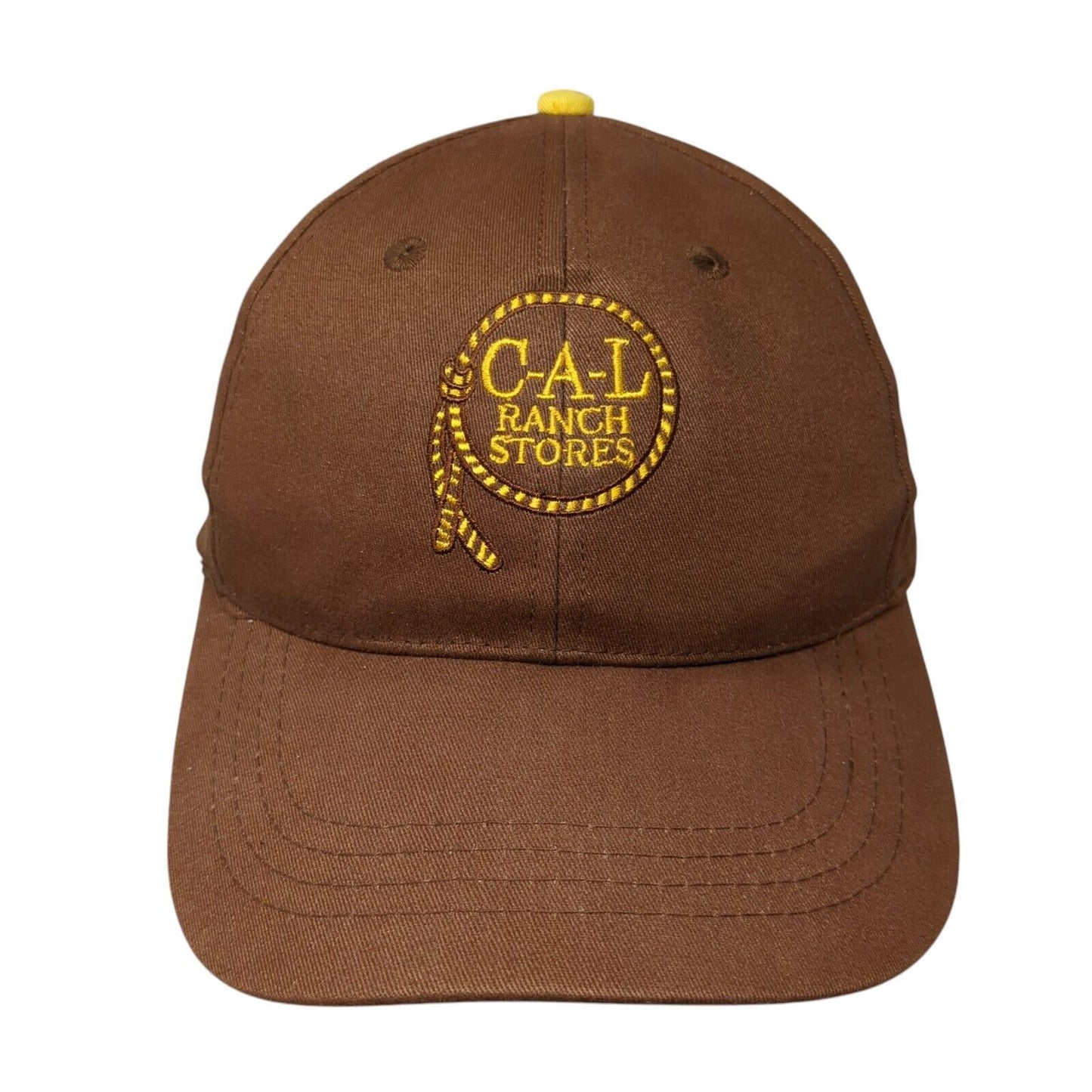 C-A-L Ranch Stores Strapback Hat Brown One Size Adjustable Embroidered