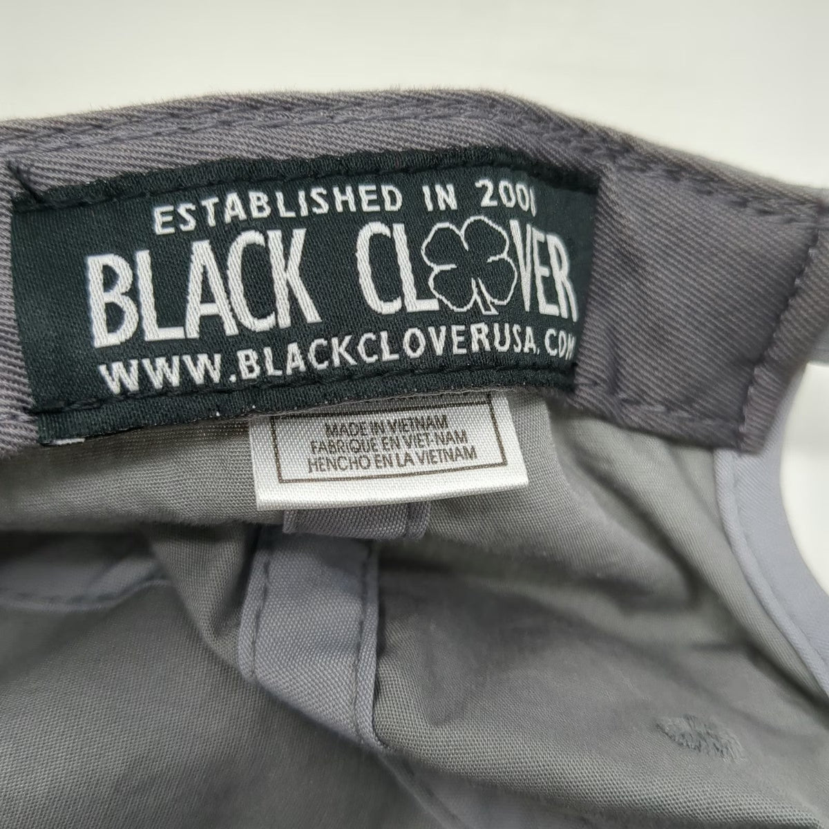 Black Clover Baseball Cap Gray One Size Live Lucky Patch Cotton Hat Slideback
