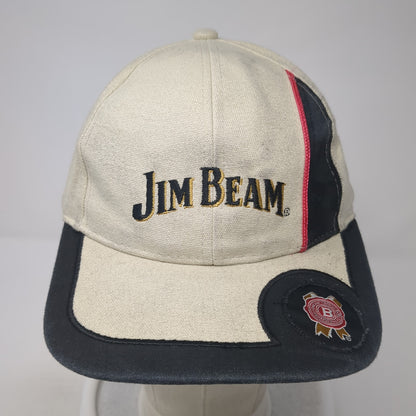 Jim Beam Strapback Hat Beige One Size Adjustable Colorblock Vent Holes