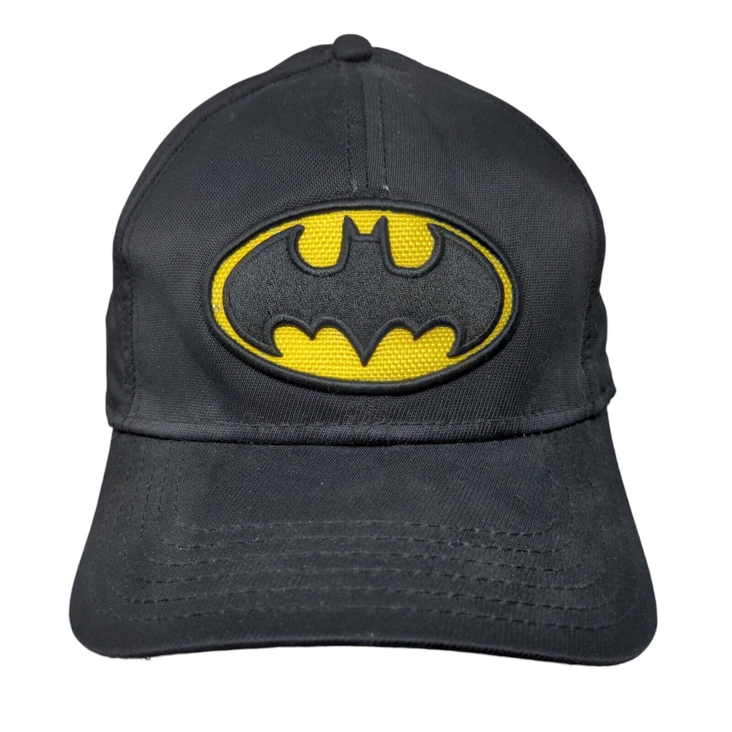 Batman Fitted Hat Black OSFM Embroidered Vented Holes 6 Panel DC Comics