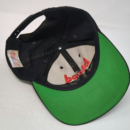 Paramount Snapback Hat Black Vintage Give Blood Play Hockey Green Underbrim