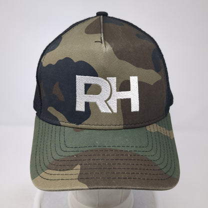 RH Snapback Mesh Back Trucker Hat Multicolor Camo One Size New Era
