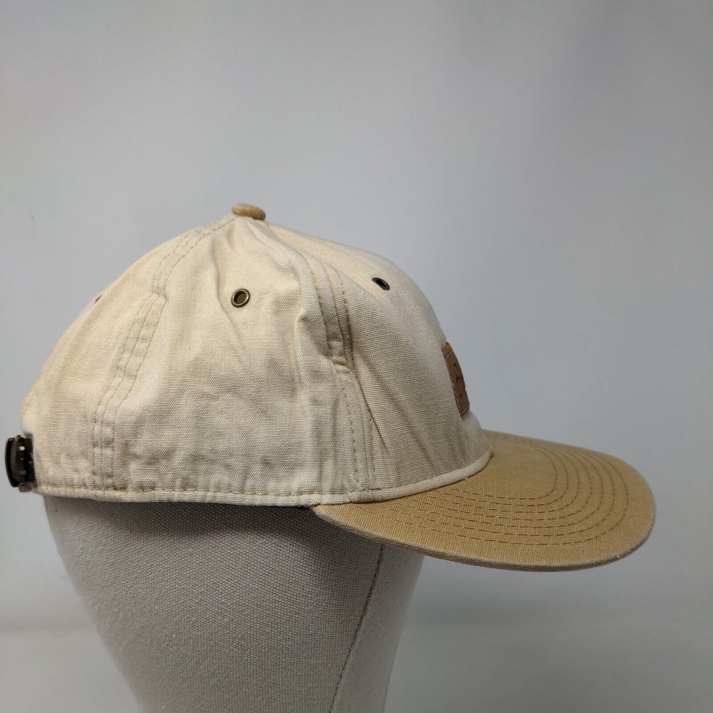 Official Slideback Hat Tan OSFA Leather Patch Adjustable Jamie Thomas