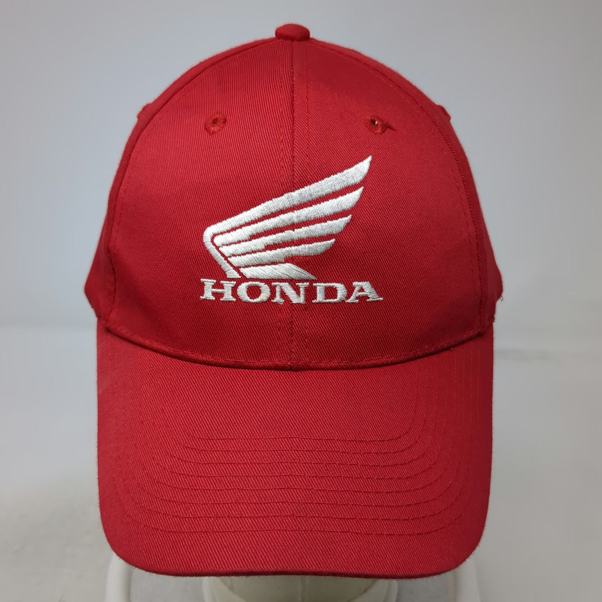 Otto Snapback Red One Size Hat Embroidered Honda Wing Logo Curved Brim Racing