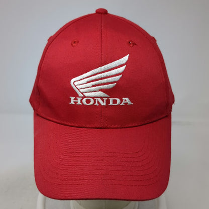 Otto Snapback Red One Size Hat Embroidered Honda Wing Logo Curved Brim Racing