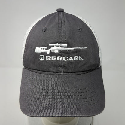 Bergara Strapback Trucker Hat Gray One Size Adjustable Embroidered Mesh Back OC