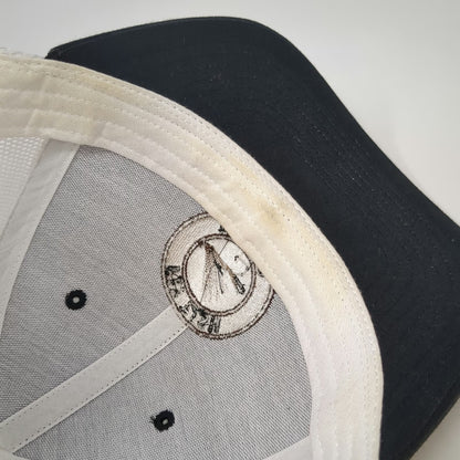 Richardson Trucker Hat Black White One Size Fly Fish Idaho Patch Mesh Snapback