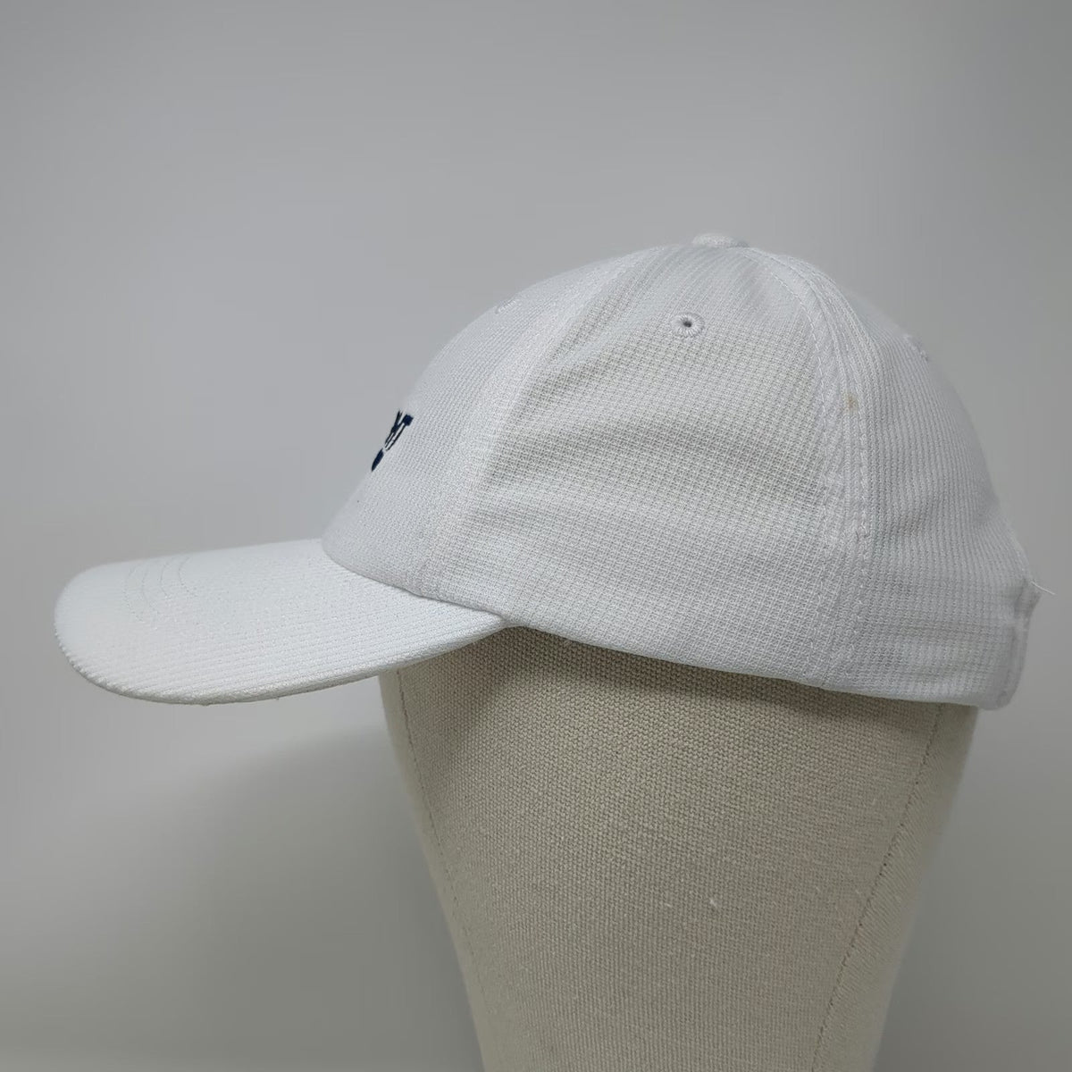 Port Authority Baseball Cap White OSFM Camp Starlight Blue Strapback Hat Logo