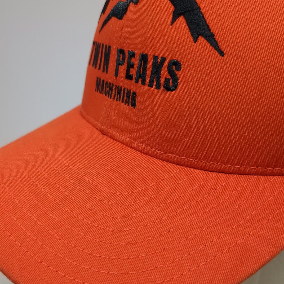 Richardson Trucker Hat Orange One Size Twin Peaks Machining Mountains Mesh 112