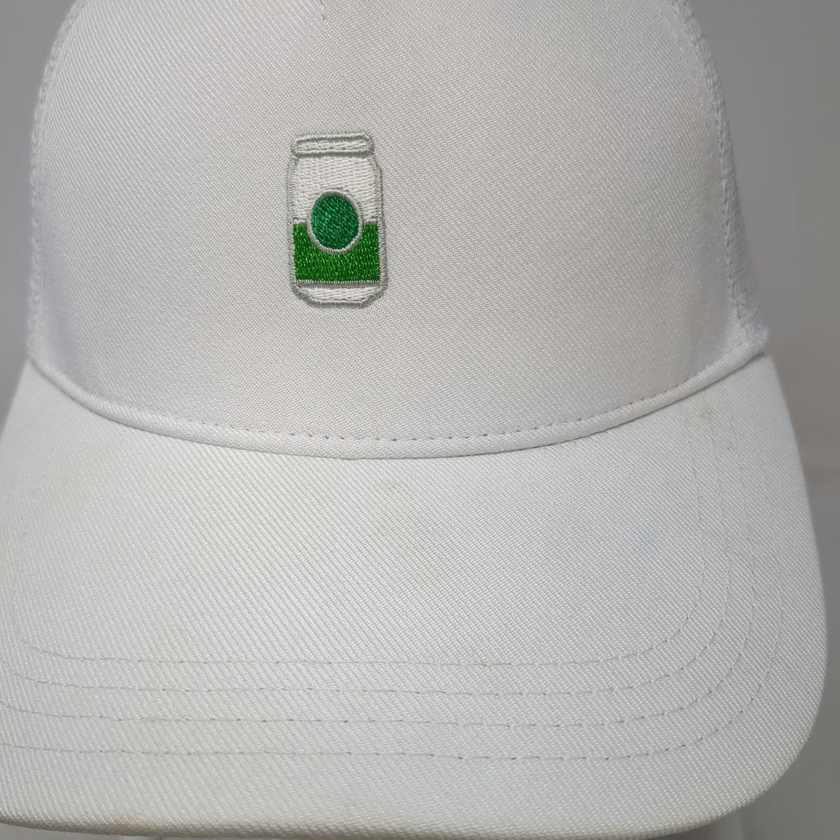 Spindrift Trucker Hat White One Size Mesh Back Snapback Recycled Polyester