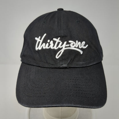 Thirty-One Slideback Hat Black One Size Adjustable Embroidered Vented Holes