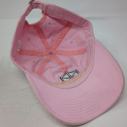 Decky Baseball Cap Pink OSFM Blue Geometric Logo Cotton Slideback Hat Adjustable
