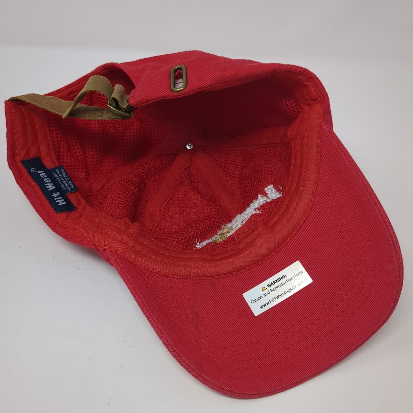 BakeMark Slideback Hat Red One Size Adjustable Leather Strap Hit Wear