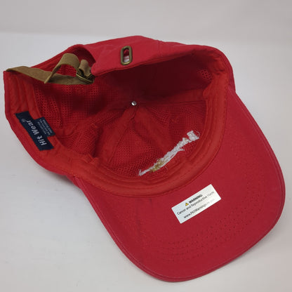 BakeMark Slideback Hat Red One Size Adjustable Leather Strap Hit Wear