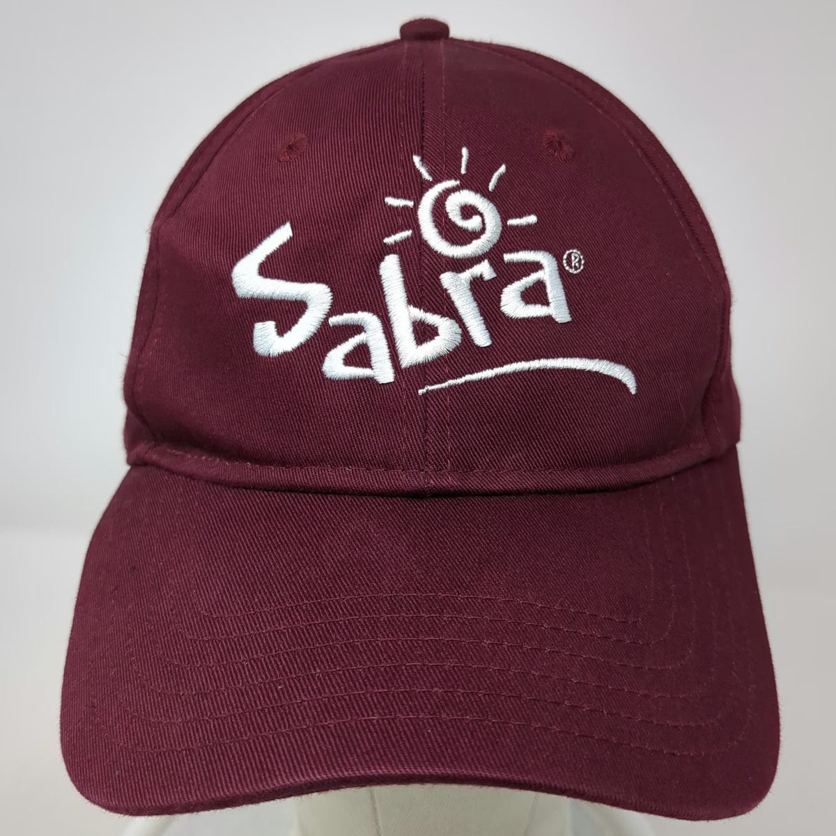 OTTO Sabra Logo Red White Baseball Cap One Size Hat Strapback Cotton Embroidered