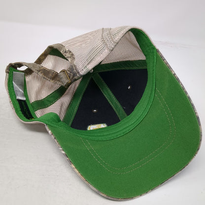 John Deere Baseball Cap Green One Size Camo Mesh Trucker Hat Logo Slideback