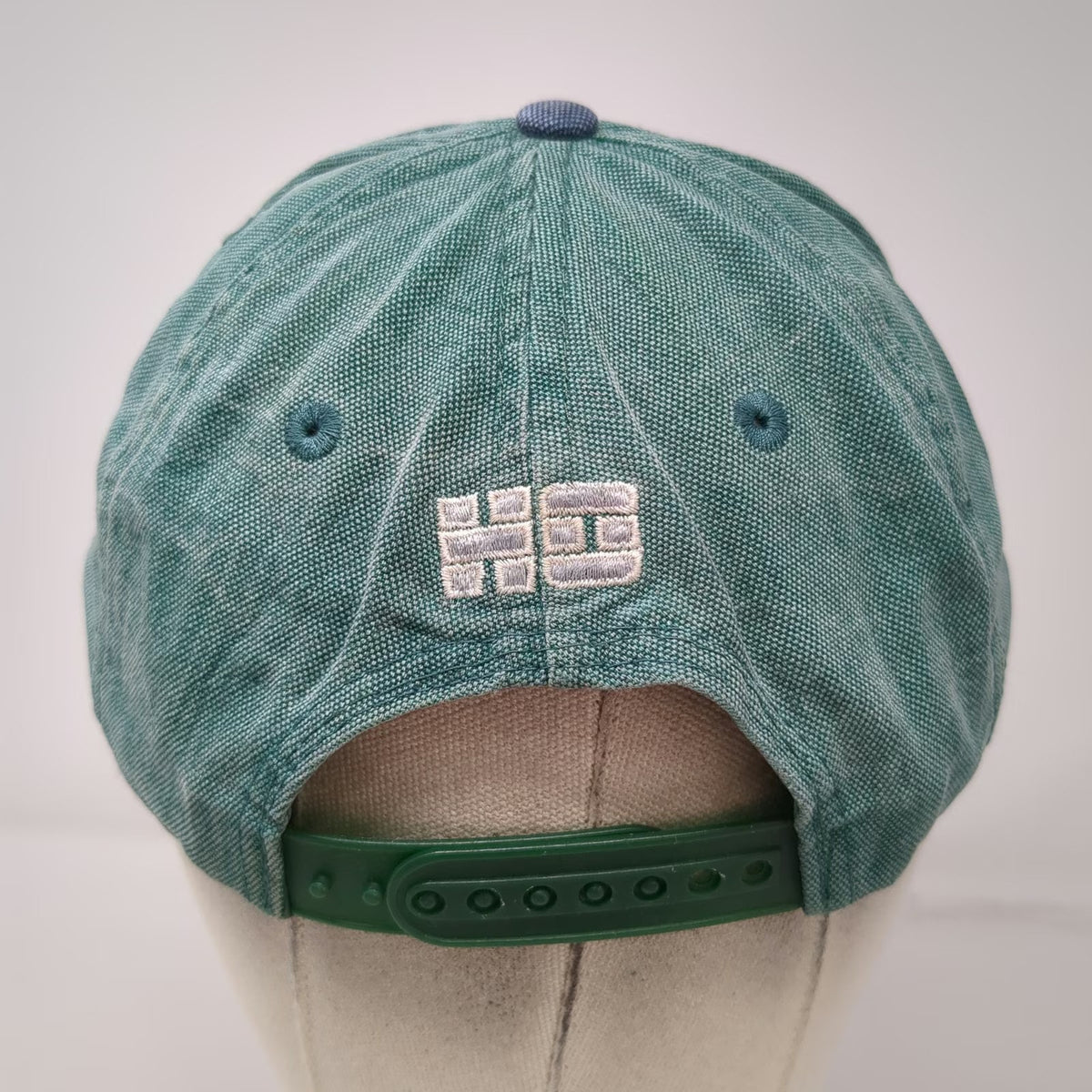 HO Sports Snapback Hat Green Blue One Size Two Tone Embroidered Graphic Logo