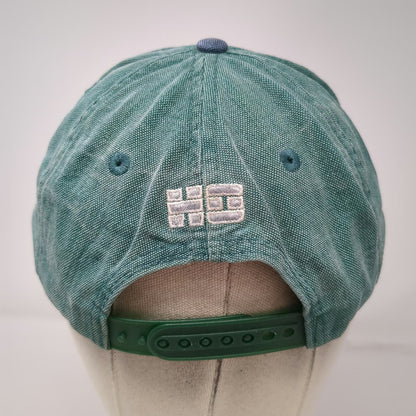 HO Sports Snapback Hat Green Blue One Size Two Tone Embroidered Graphic Logo