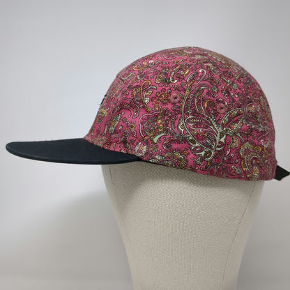 The Way 5 Panel Pink Paisley Hat One Size Strapback Flat Brim Patch Floral