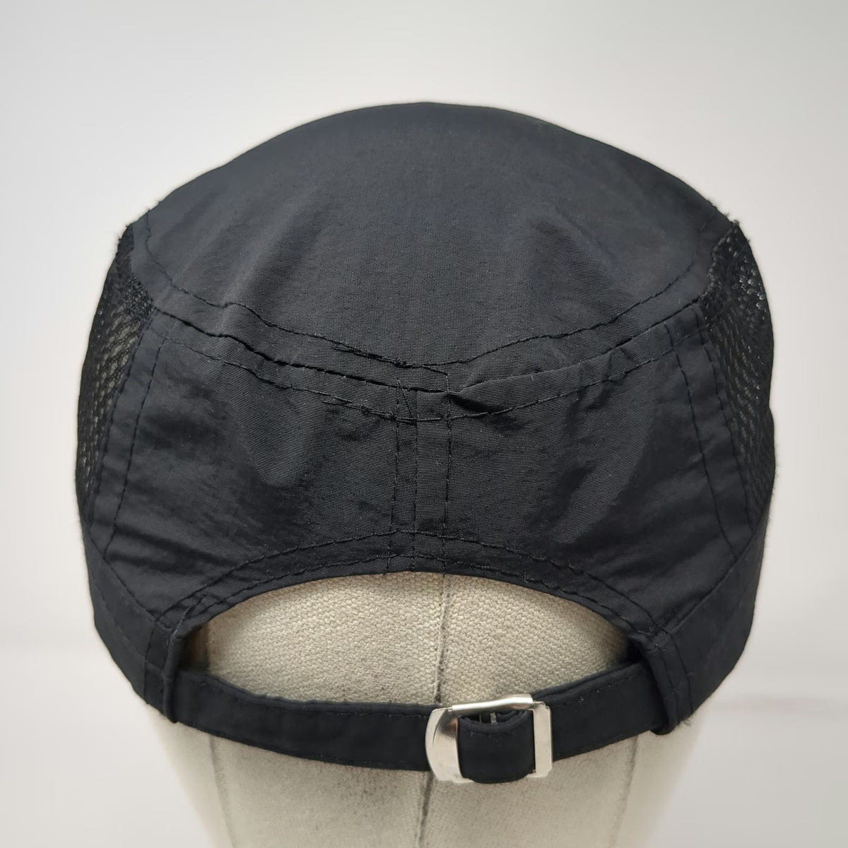Black Army Cap One Size Shield Logo Mesh Side Panels Lightweight Adjustable Hat