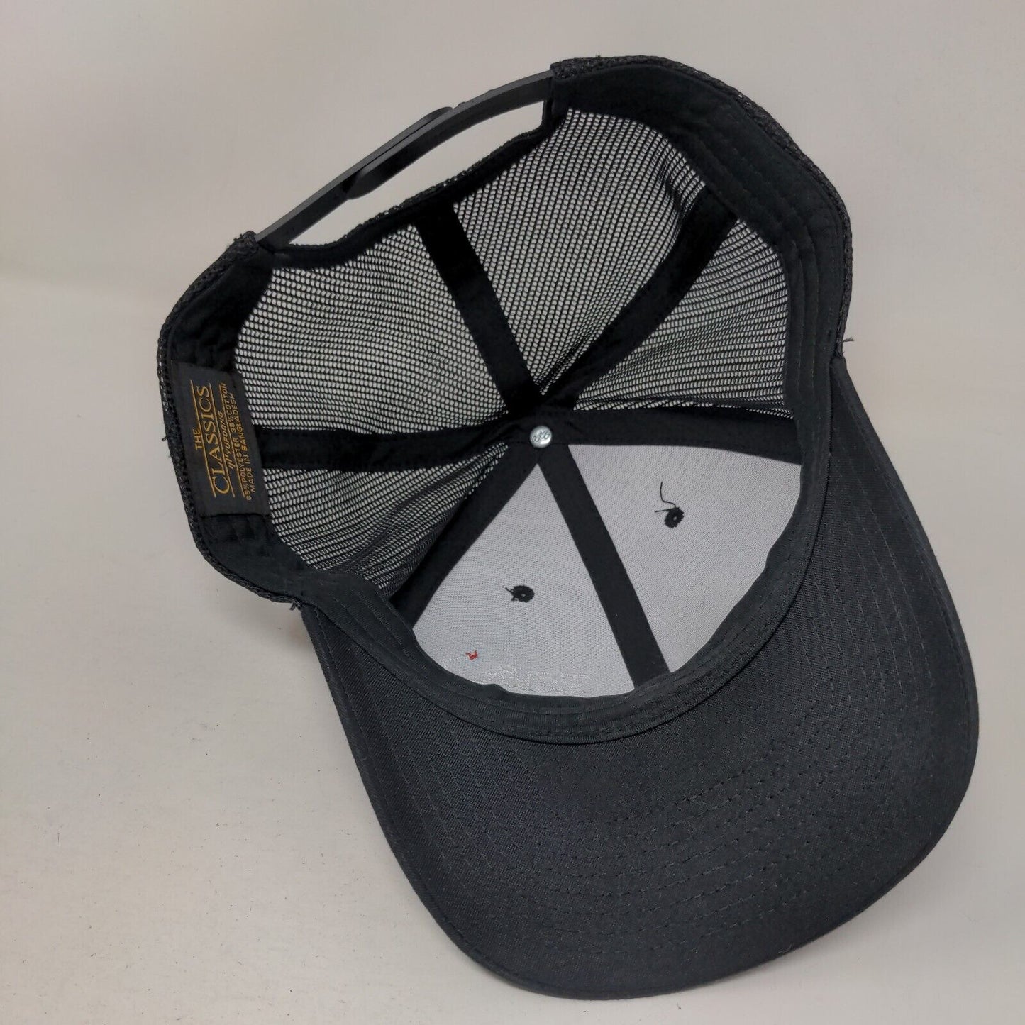 T&R Global Snapback Trucker Hat Black One Size Mesh Back The Classics Yupoong