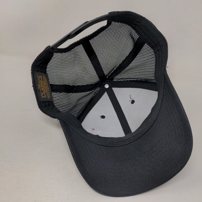 T&R Global Snapback Trucker Hat Black One Size Mesh Back The Classics Yupoong