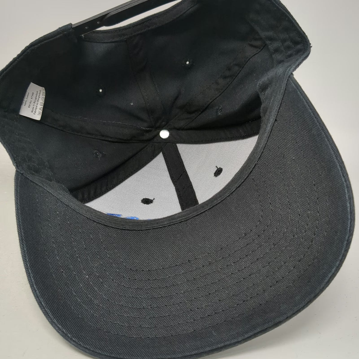 Mac Tools Snapback Hat Black One Size Blue Embroidery 6 Panel Cotton Adjustable