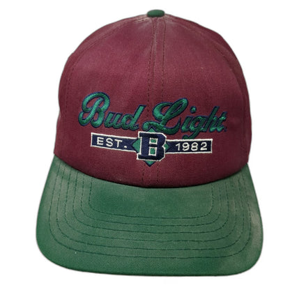 Bud Light Red Green Hat Snapback One Size Beer Logo Embroidered Anheuser Busch