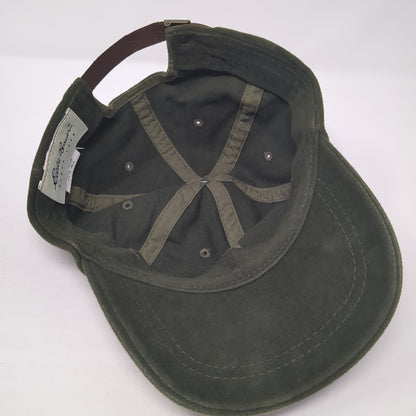 Eddie Bauer Slideback Hat Green One Size Adjustable Leather Strap