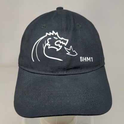 BHM1 Strapback Hat Black One Size Adjustable 6 Panel Port & Company