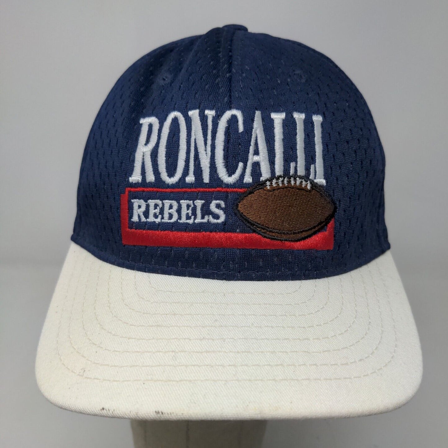 DeLong Men's Snapback Hat Blue Size M-L Embroidered Roncali Rebels Logo