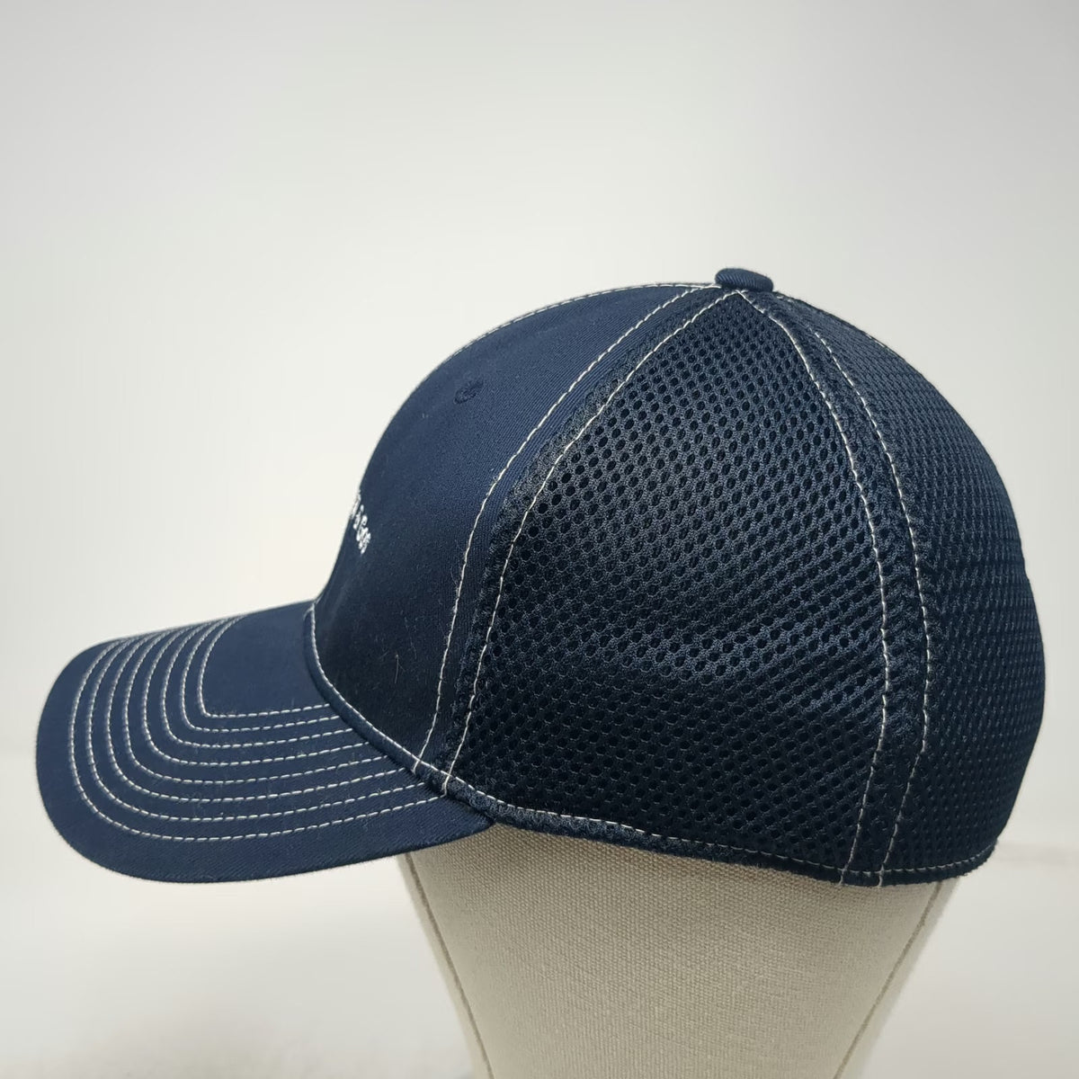 New Era GE Oil & Gas Baseball Cap Blue M Mesh Stretch Fit Contrast Stitch Hat