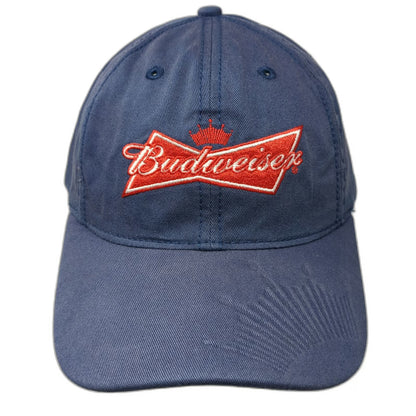 Budweiser Baseball Cap Blue One Size Embroidered Logo Slideback Cotton Hat