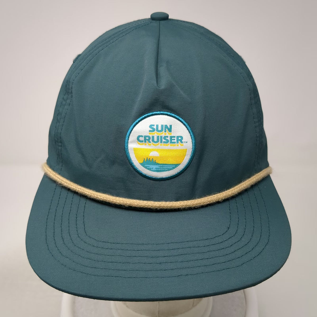 Sun Cruiser 5 Panel Blue One Size Rope Snapback Hat Nylon Patch Graphic Outdoor