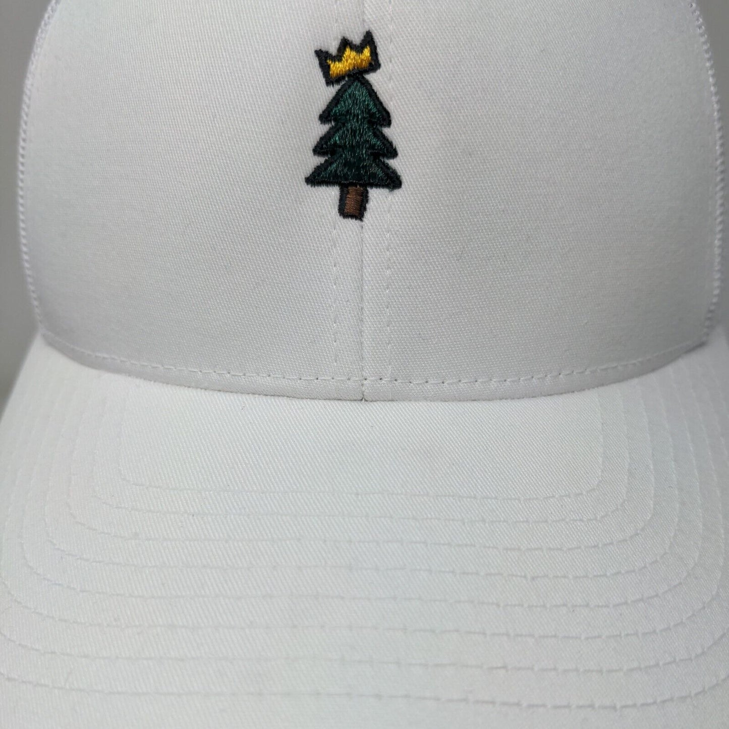 Christmas Tree Snapback Mesh Back Trucker Hat White One Size Yupoong