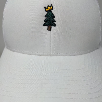 Christmas Tree Snapback Mesh Back Trucker Hat White One Size Yupoong
