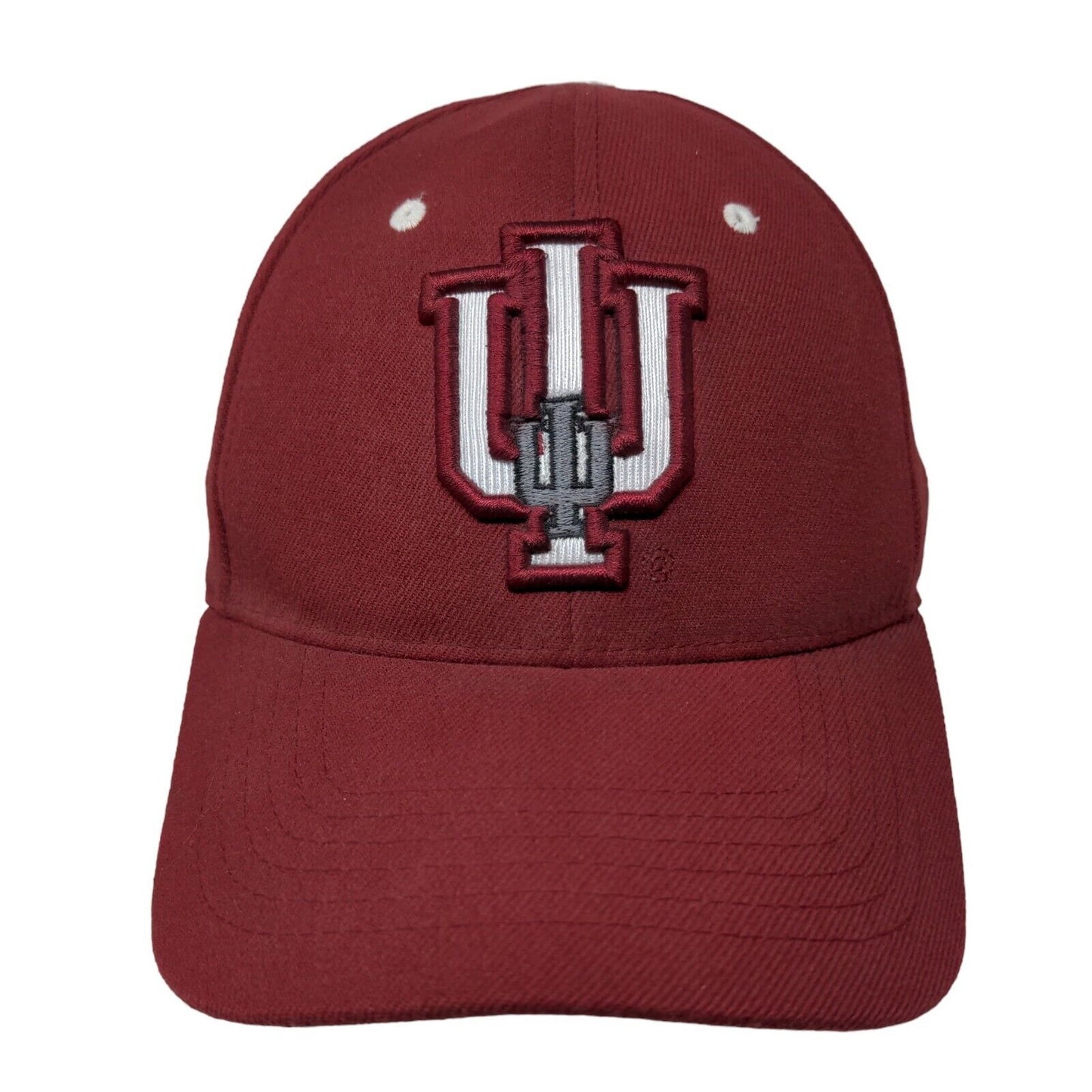 Top of the World Men's Fitted Hat Red IU Indiana Hoosiers Embroidered Logo
