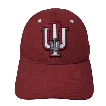 Top of the World Men's Fitted Hat Red IU Indiana Hoosiers Embroidered Logo