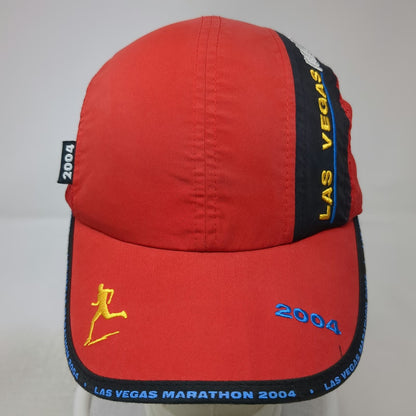 Red Baseball Cap One Size Las Vegas Marathon 2004 Mesh Strapback Blue Black Hat