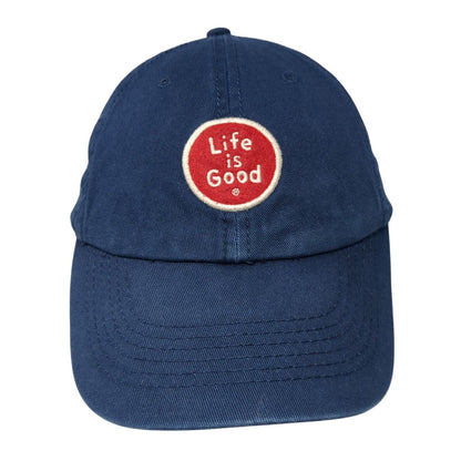 Life Is Good Slideback Hat Blue One Size Adjustable Embroidered Solid