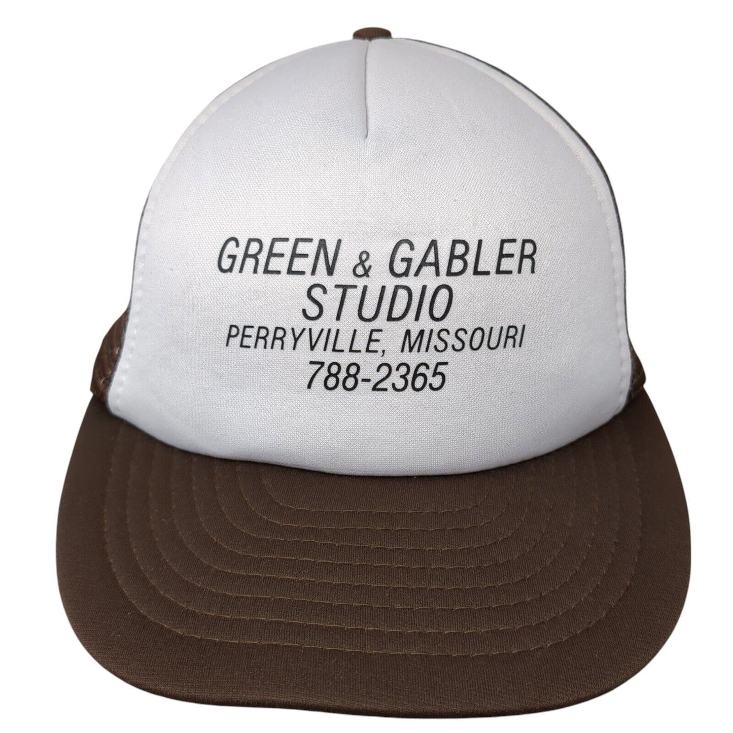 Green & Gabler Studio Perryville Missouri Snapback Trucker Hat Brown OS Mesh