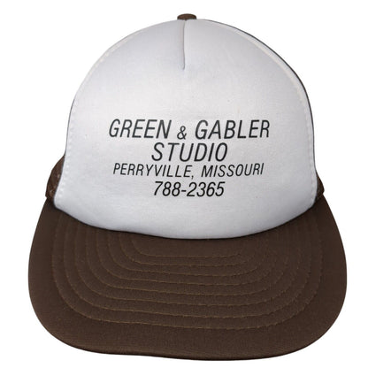 Green & Gabler Studio Perryville Missouri Snapback Trucker Hat Brown OS Mesh
