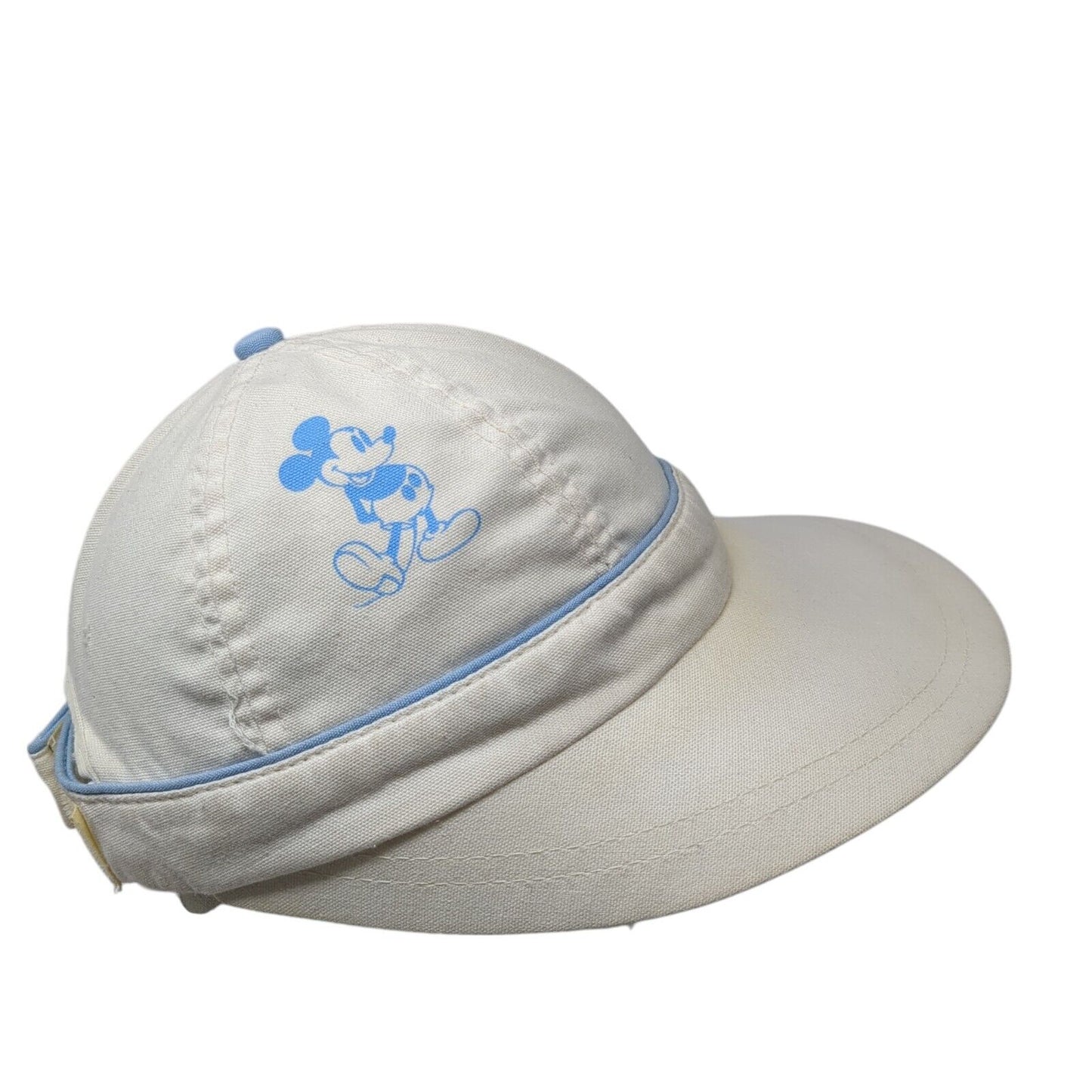 Disney Mickey Mouse Strapback Hat White One Size Adjustable Wide Brim